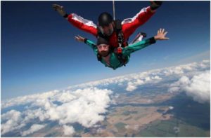 Pierre beim Tandem-Sprung