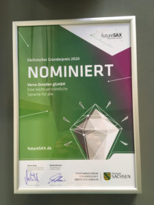 Nominierten-Urkunde FutureSax