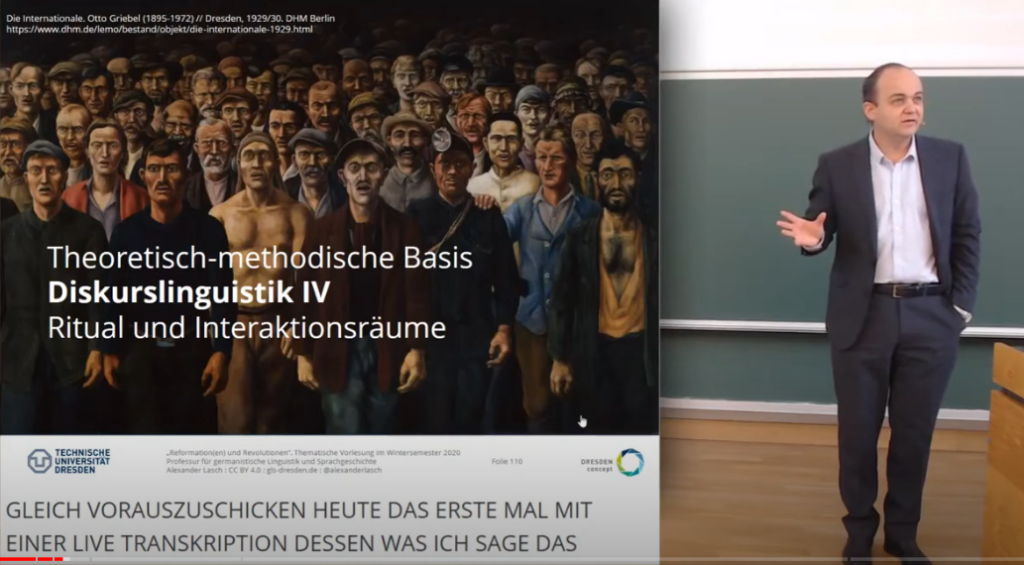 Prof. Dr. Alexander Lasch in seiner Vorlesung am 27.11.2020