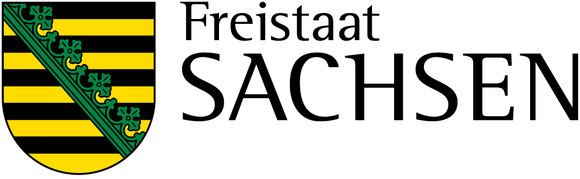 Logo des Freistaat Sachsen: Wappen und Schriftzug