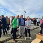 MP Kretzschmer, Staatssekretär Prof. Popp und Verso-Mitarbeiterin an unserem Stand